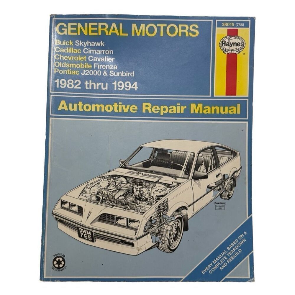 Haynes#38015 1982-1994 Buick Cadillac Chevrolet Oldsmobile Pontiac Repair Manual